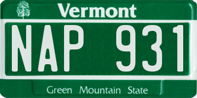 VT license plate NAP931