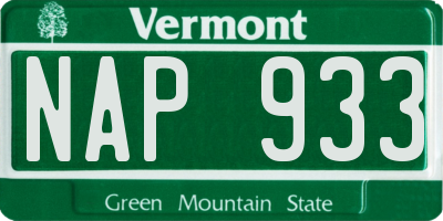 VT license plate NAP933