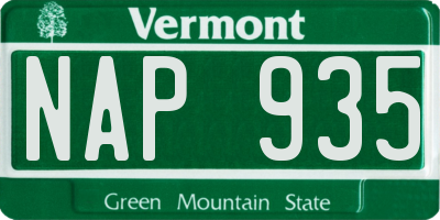 VT license plate NAP935