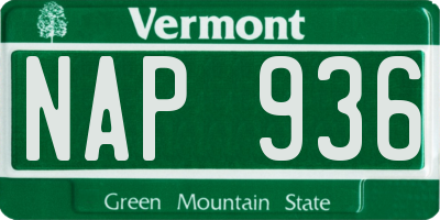 VT license plate NAP936