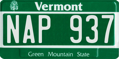 VT license plate NAP937