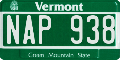 VT license plate NAP938