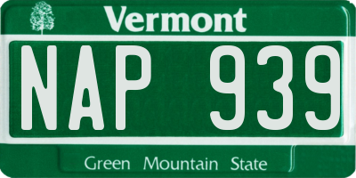 VT license plate NAP939