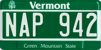 VT license plate NAP942