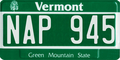 VT license plate NAP945