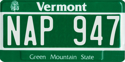 VT license plate NAP947