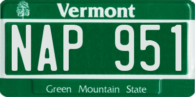 VT license plate NAP951