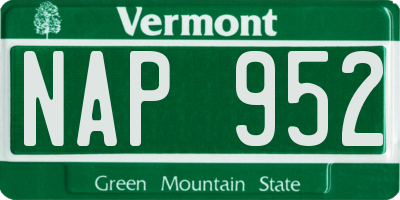 VT license plate NAP952