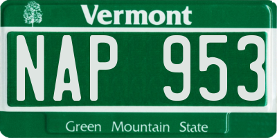 VT license plate NAP953
