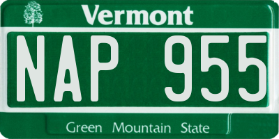 VT license plate NAP955