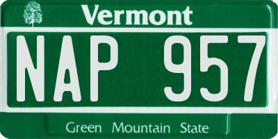 VT license plate NAP957