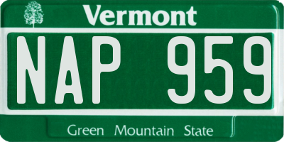 VT license plate NAP959