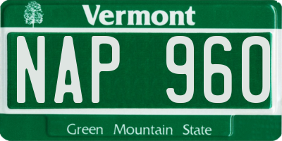 VT license plate NAP960