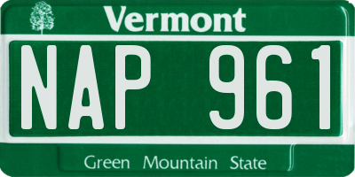 VT license plate NAP961