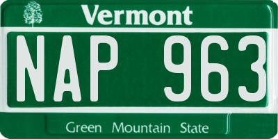 VT license plate NAP963