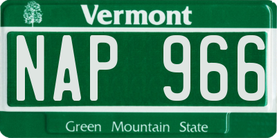 VT license plate NAP966
