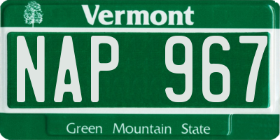 VT license plate NAP967