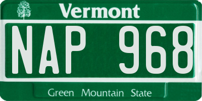 VT license plate NAP968