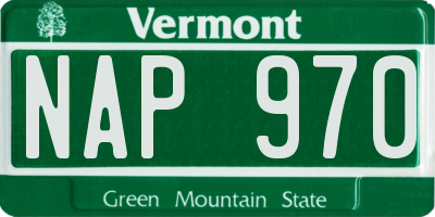 VT license plate NAP970