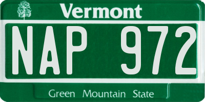 VT license plate NAP972
