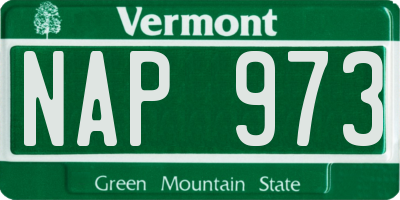 VT license plate NAP973