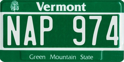 VT license plate NAP974
