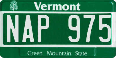 VT license plate NAP975