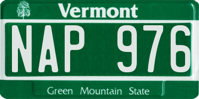 VT license plate NAP976