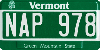VT license plate NAP978