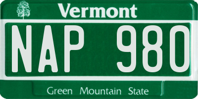 VT license plate NAP980