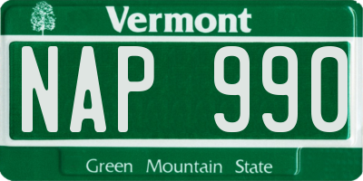 VT license plate NAP990