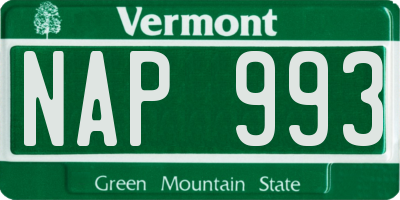 VT license plate NAP993