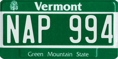 VT license plate NAP994