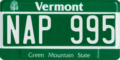 VT license plate NAP995