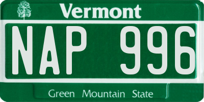 VT license plate NAP996