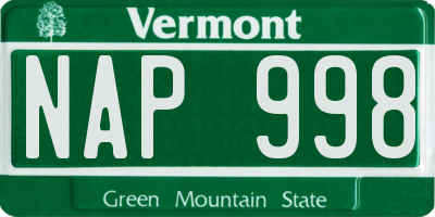 VT license plate NAP998