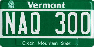 VT license plate NAQ300