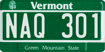 VT license plate NAQ301