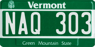 VT license plate NAQ303