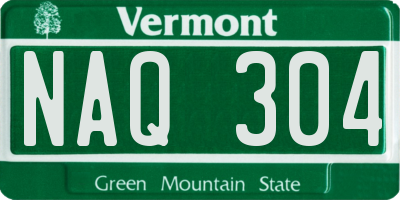 VT license plate NAQ304