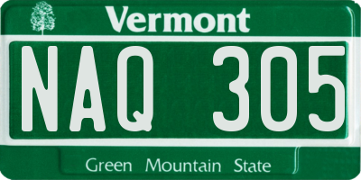 VT license plate NAQ305