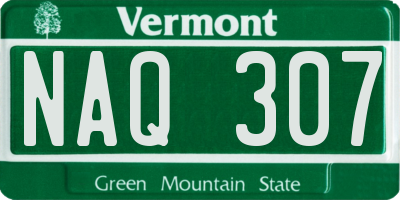 VT license plate NAQ307