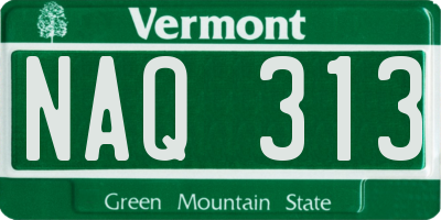 VT license plate NAQ313