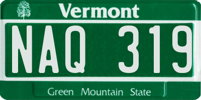 VT license plate NAQ319
