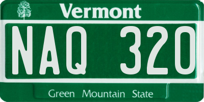 VT license plate NAQ320