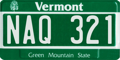 VT license plate NAQ321