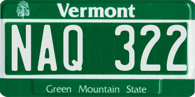 VT license plate NAQ322