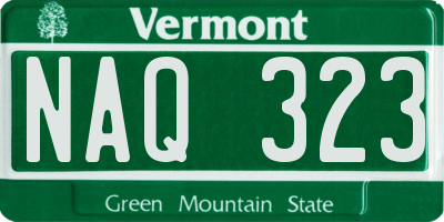 VT license plate NAQ323