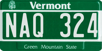 VT license plate NAQ324