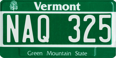 VT license plate NAQ325